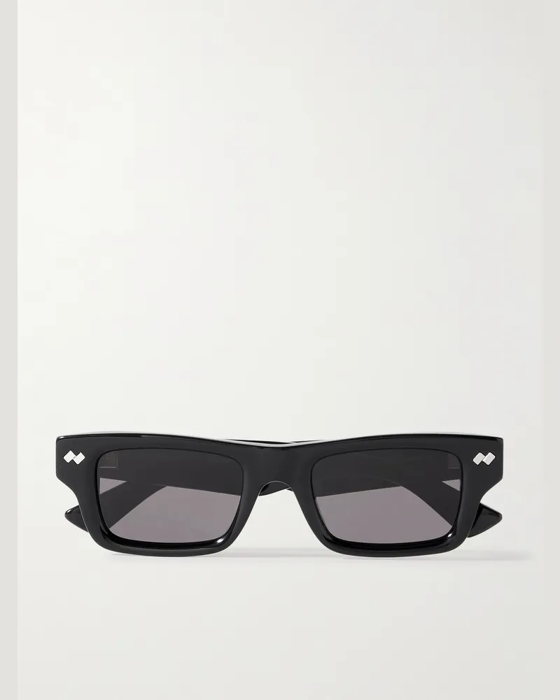 Bottega Veneta Ribbon Stud Sonnenbrille mit eckigem Rahmen aus recyceltem Azetat Grau