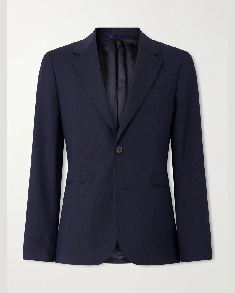 MR P. Wool, Silk and Linen-Blend Suit Jacket Blue