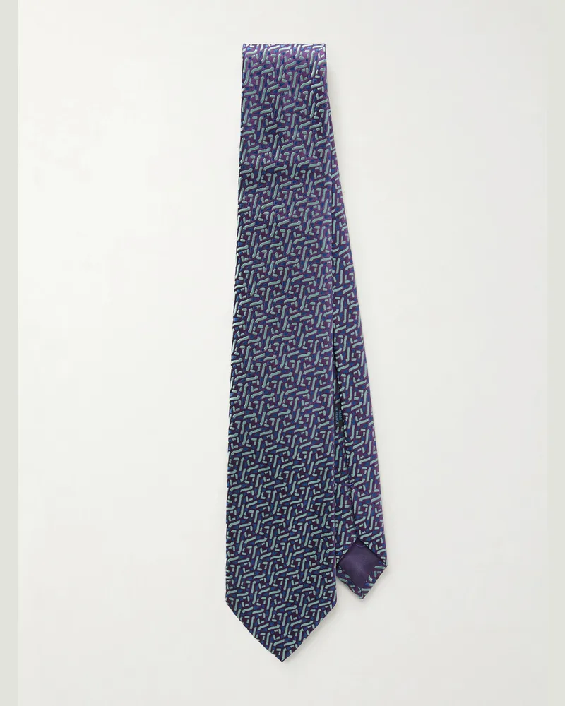 Charvet 8.5cm Silk-Jacquard Tie Purple