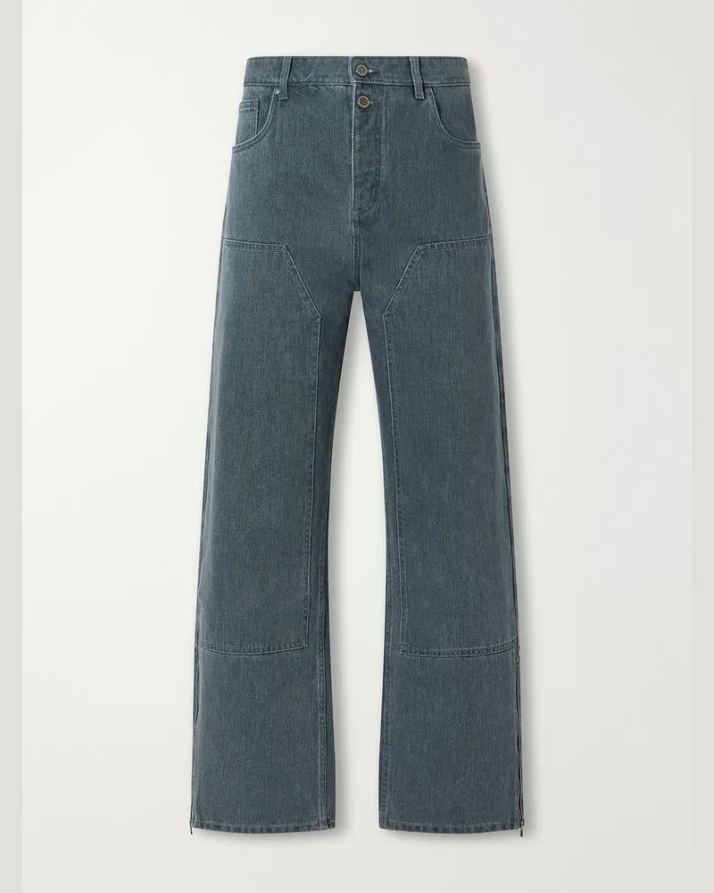 A Kind Of Guise Carpintero Flared Double-Knee Jeans Blue