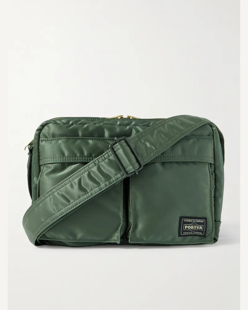 PORTER-YOSHIDA & CO Tanker Sling Nylon-Twill Messenger Bag Green
