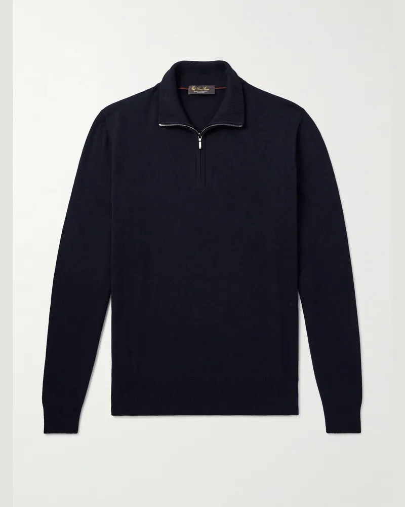 Loro Piana Schmal geschnittener Troyer aus Baby-Kaschmir Blau