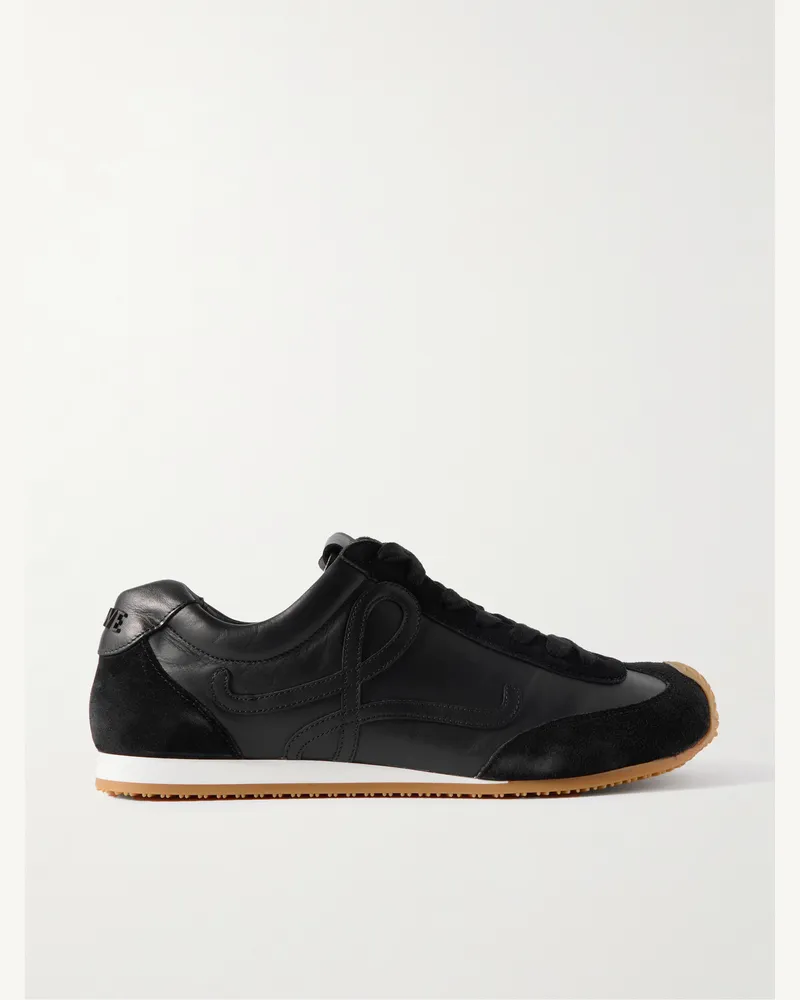 Loewe Ballet Runner 2.0 Sneakers aus Leder mit Velourslederbesatz Schwarz