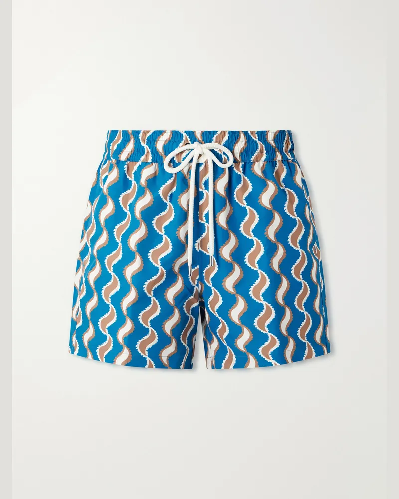 Frescobol Carioca Rio Copa Straight-Leg Printed Swim Shorts Blue