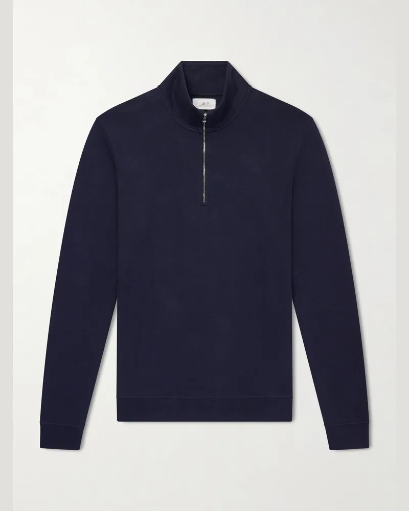 MR P. Pullover aus Baumwolle mit Reißverschluss Blau