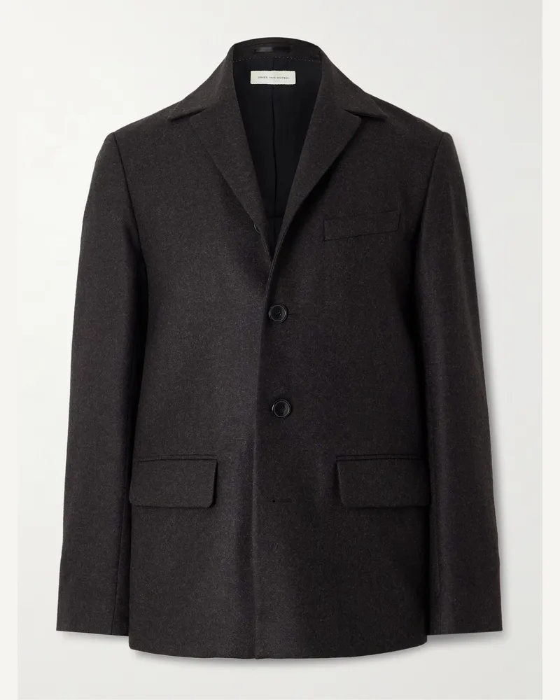 Dries van Noten Sakko aus Wolle Braun