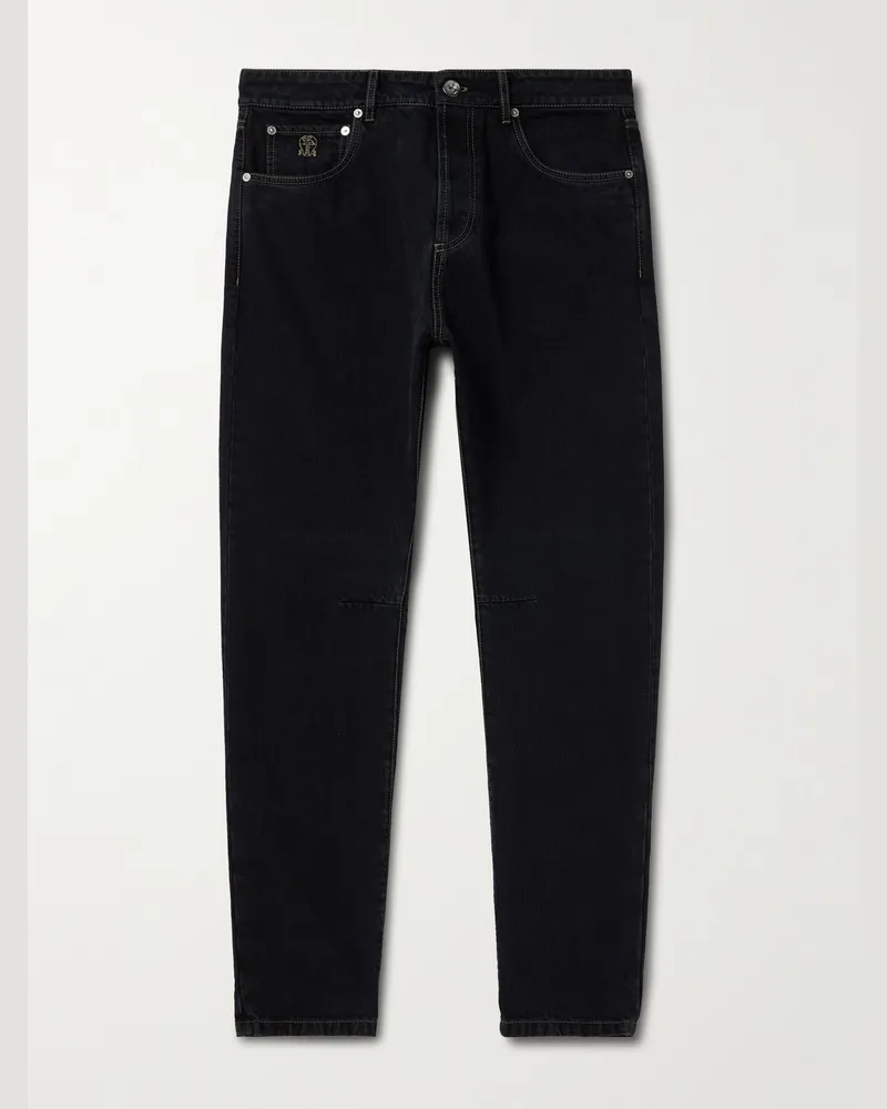 Brunello Cucinelli Leisure gerade geschnittene Jeans Schwarz