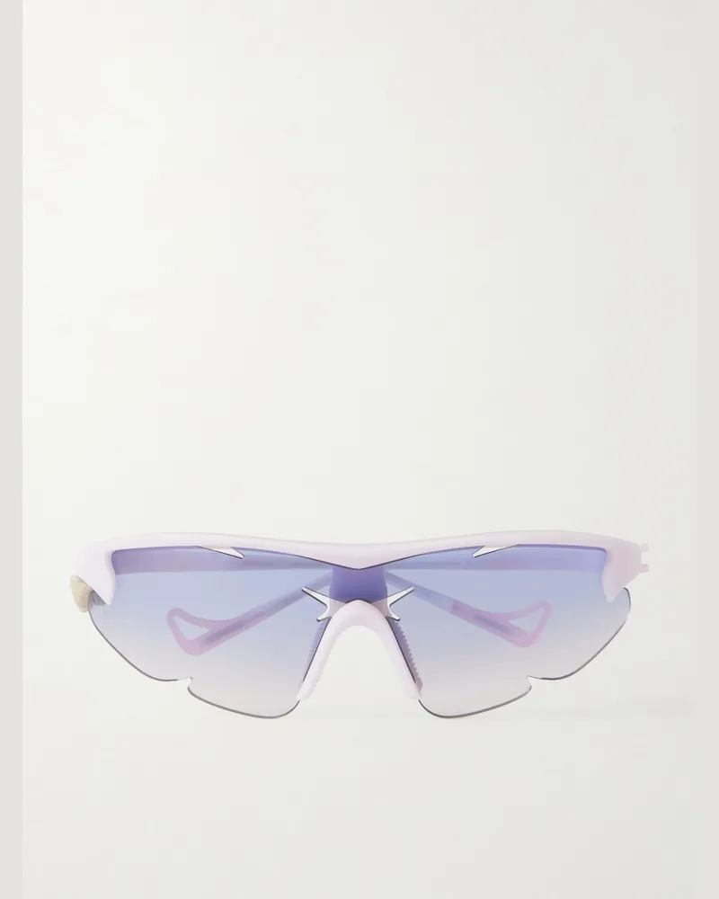 District Vision POST ARCHIVE FACTION Junya Racer Sonnenbrille mit D-Rahmen aus Polycarbonat und Titan Blau