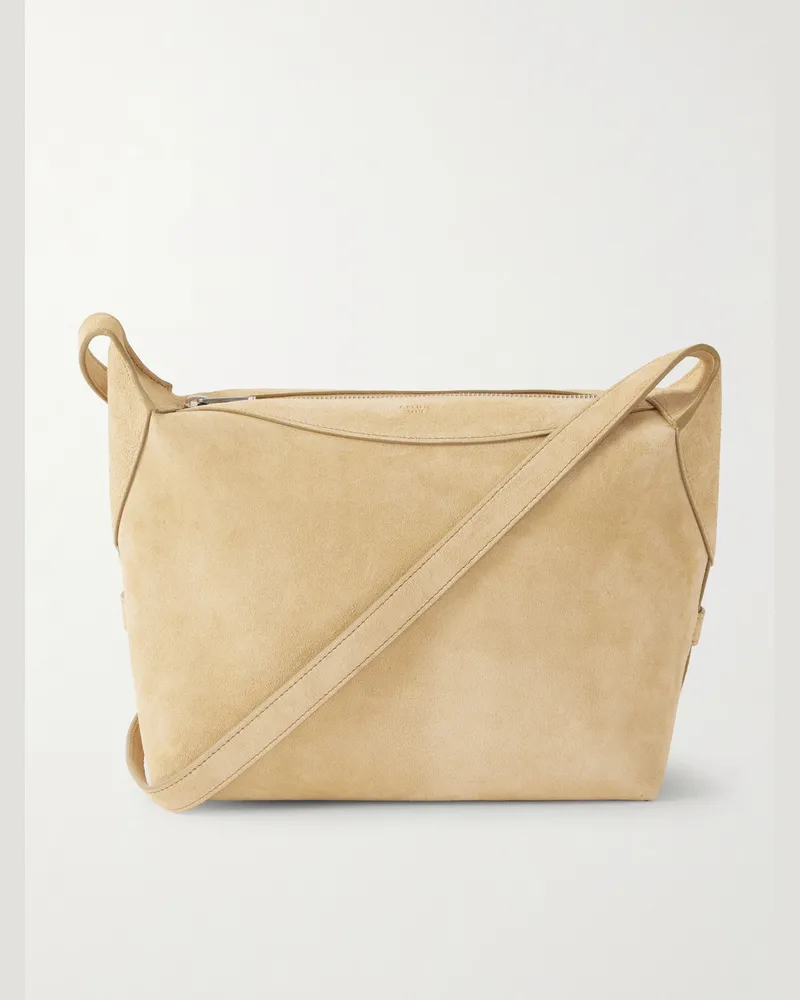 Celine Harry Umhängetasche aus Veloursleder Neutral