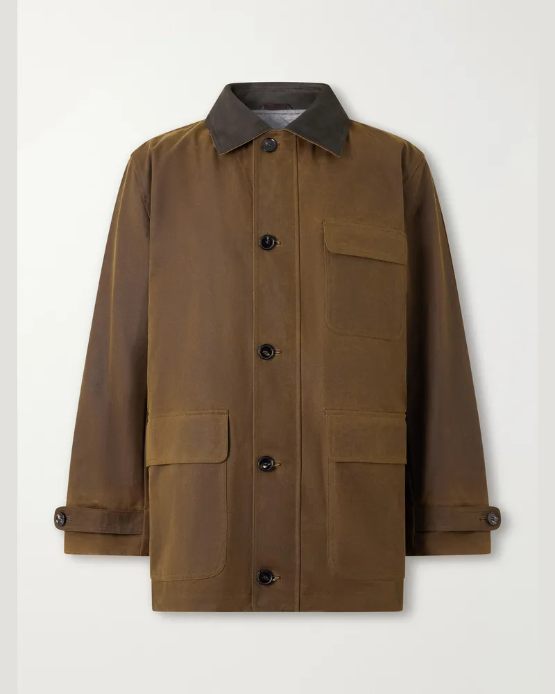 N.Peal Waxed-Cotton Jacket Brown