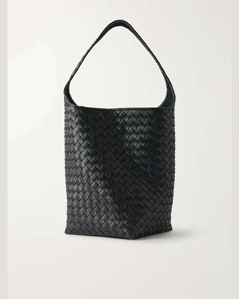 Bottega Veneta Intrecciato Leather Tote Bag Black