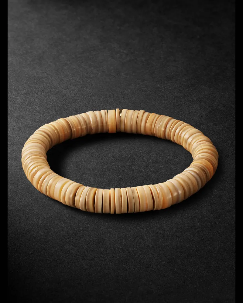 Jacquie Aiche Gold Heishi Shell Beaded Bracelet Brown