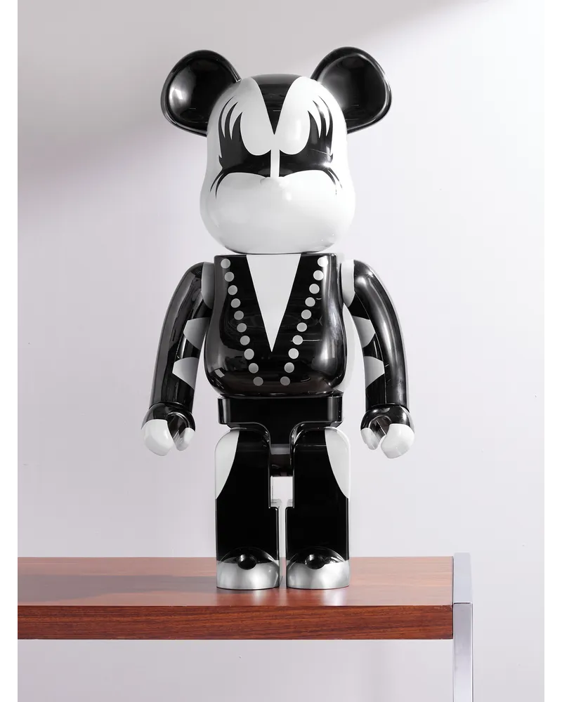 BE@RBRICK Kiss Demon Chrome 1000% Dekofigur aus bedrucktem PVC Schwarz