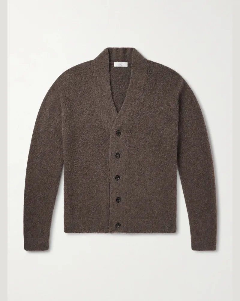 Boglioli Cardigan aus einer gebürsteten Schurwoll-Kaschmirmischung Braun