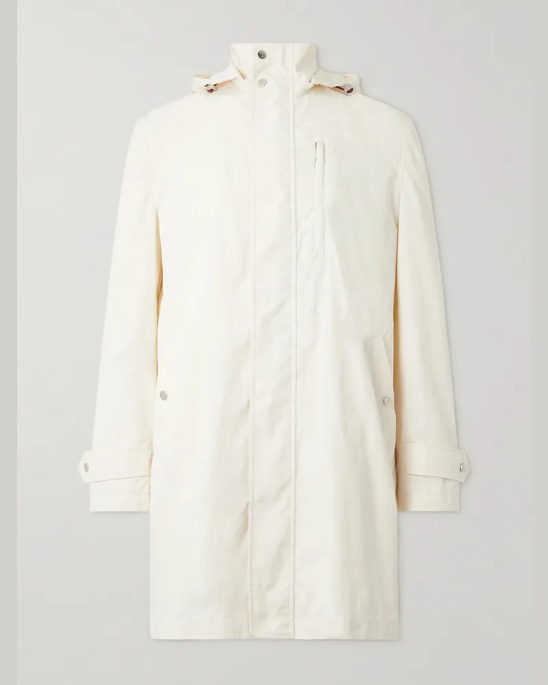 Brunello Cucinelli Shell Hooded Coat Neutrals