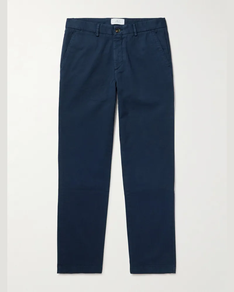 MR P. Samuel Straight-Leg Organic Cotton-Blend Twill Chinos Blue