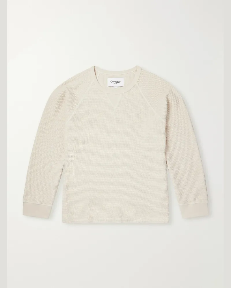 Corridor Thermal Waffle-Knit Cotton T-Shirt Neutrals