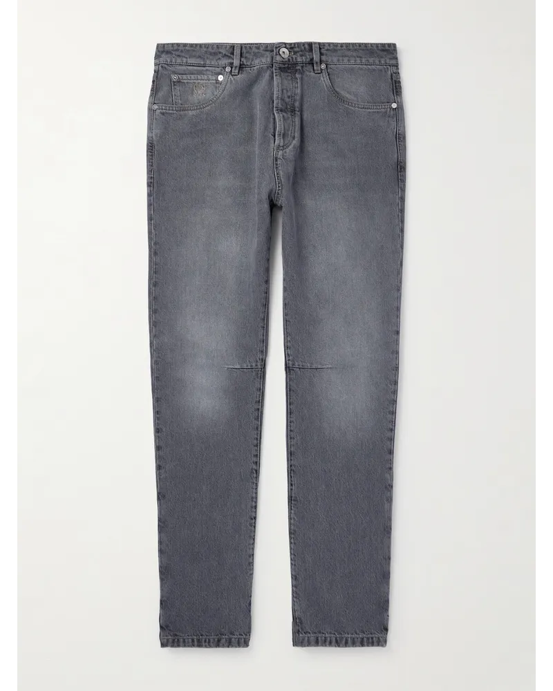 Brunello Cucinelli Leisure gerade geschnittene Jeans Grau