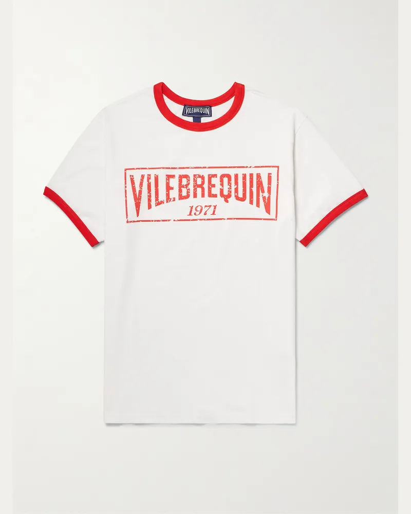 Vilebrequin Partisol T-Shirt aus Baumwoll-Jersey mit Logoprint Weiß