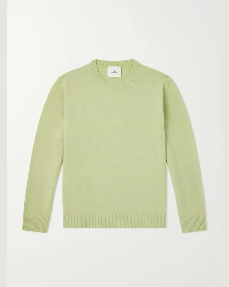 The Elder Statesman Nimbus Cashmere and Silk-Blend Sweater Green