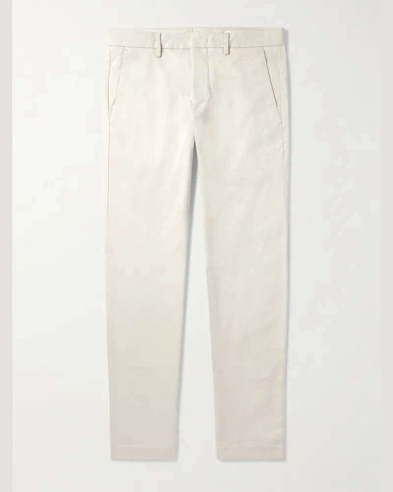 NN 07 Theo schmal zulaufende Chino aus Stretch-Twill aus Biobaumwolle Neutral