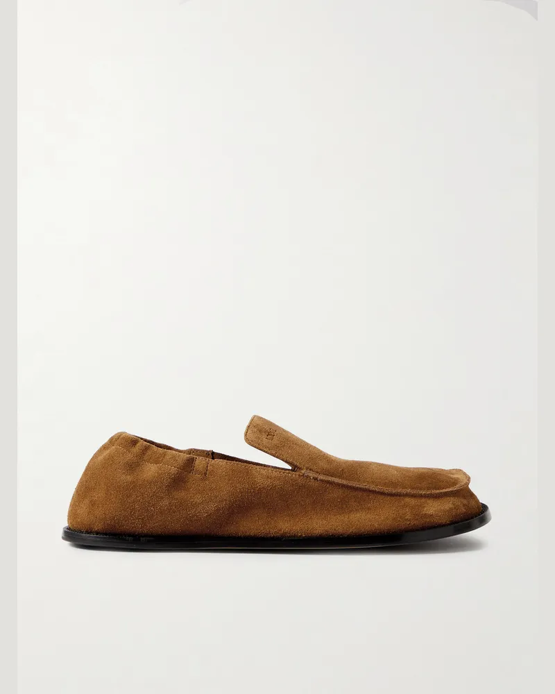 Loewe Flex Suede Loafers Brown