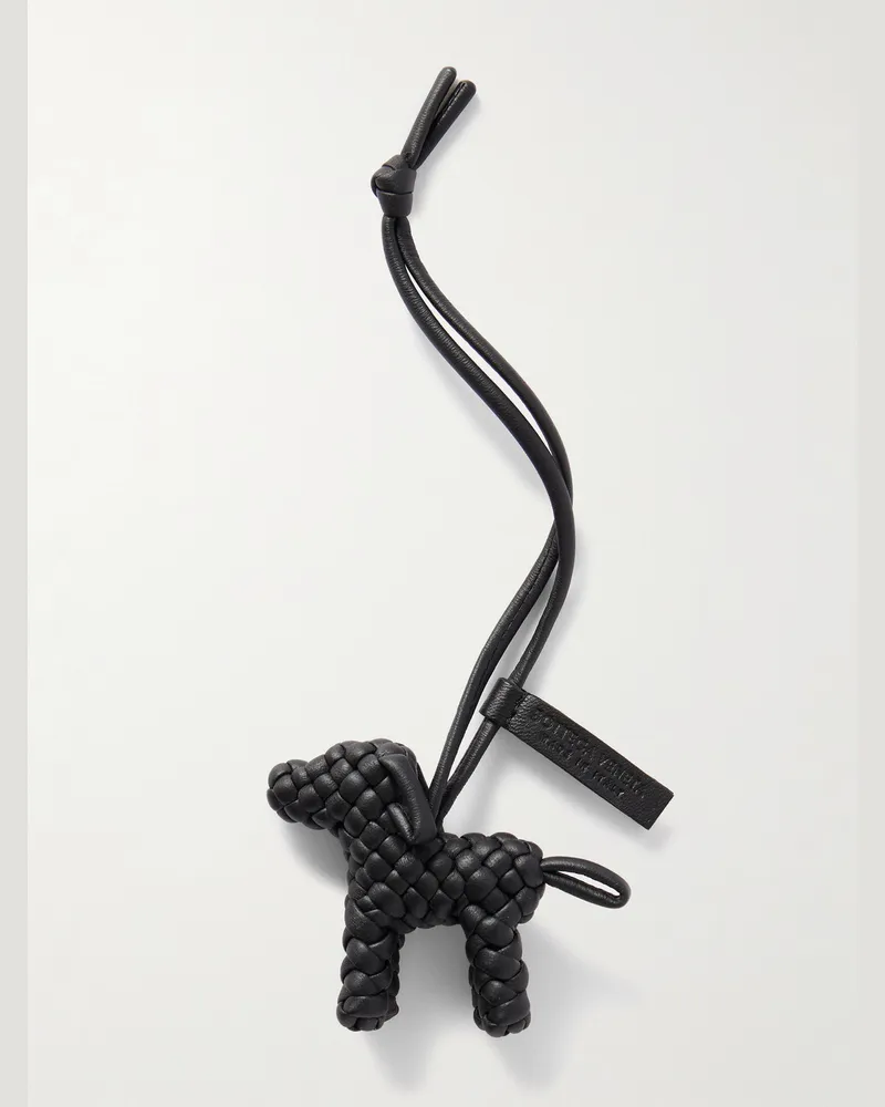 Bottega Veneta Taschenanhänger aus Intrecciato-Leder Schwarz