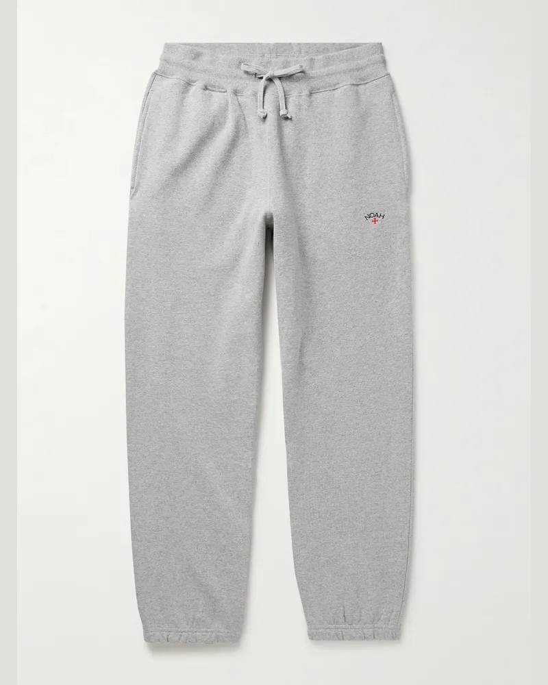 Noah NYC Core schmal zulaufende Jogginghose aus Baumwoll-Jersey mit Logostickerei Grau