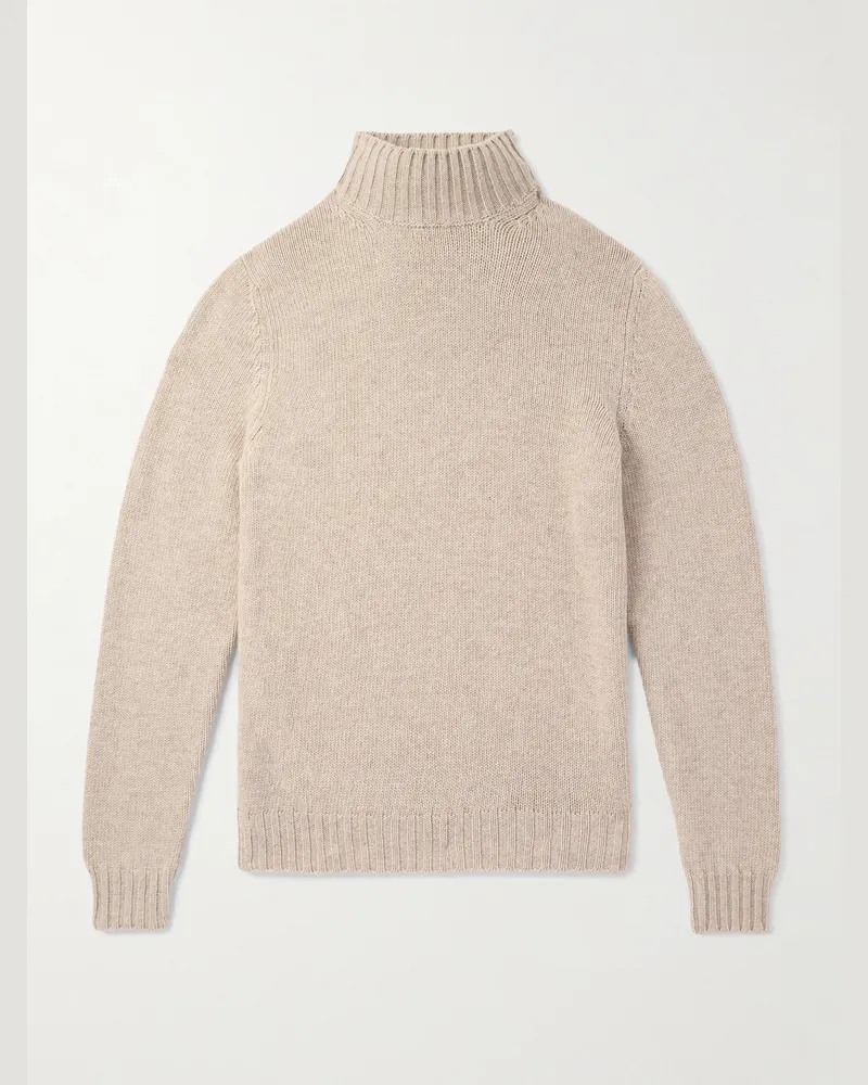 Fedeli Onda Wool and Cashmere-Blend Rollneck Sweater Neutrals