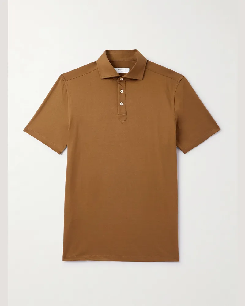 Boglioli Polohemd aus Baumwoll-Jersey Braun