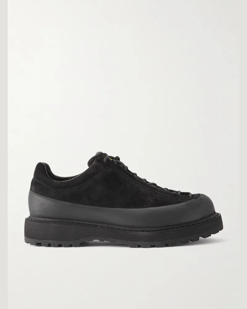 Stone Island Sneakers aus Veloursleder und Gummi Schwarz