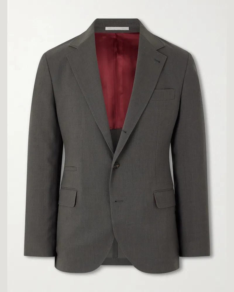 Brunello Cucinelli Virgin Wool Suit Jacket Green