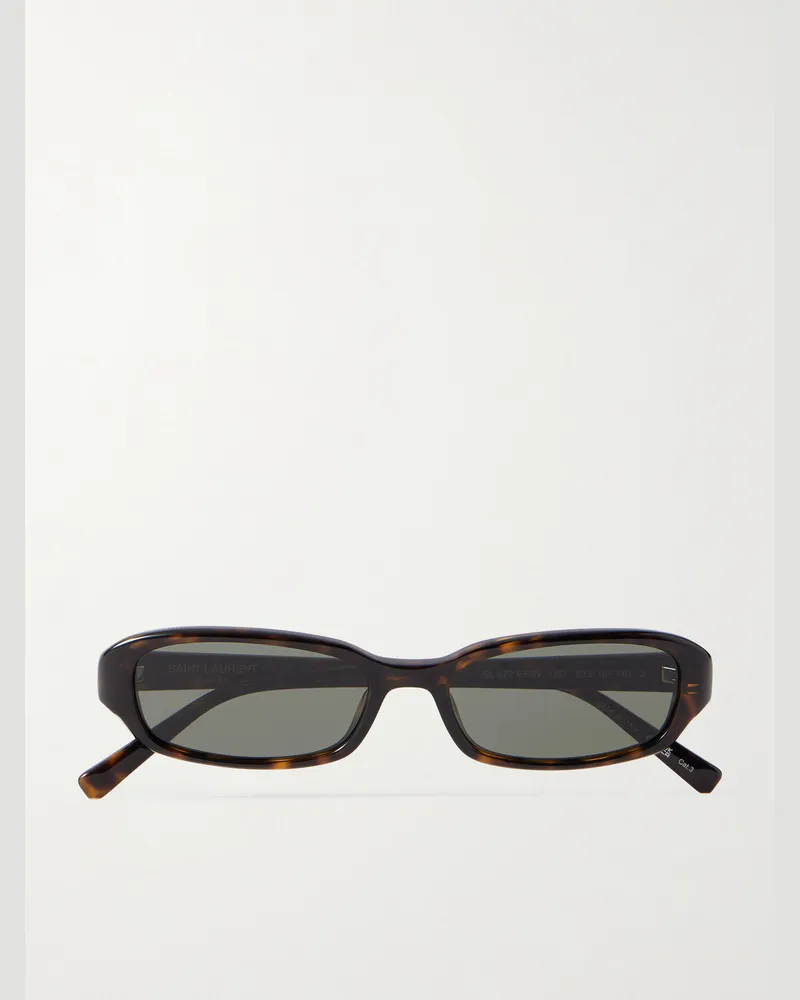 Saint Laurent Panthos Sonnenbrille mit ovalem Rahmen aus Azetat in Schildpattoptik Horn