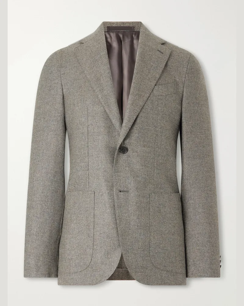 Caruso Aida Wool and Cashmere-Blend Twill Blazer Gray
