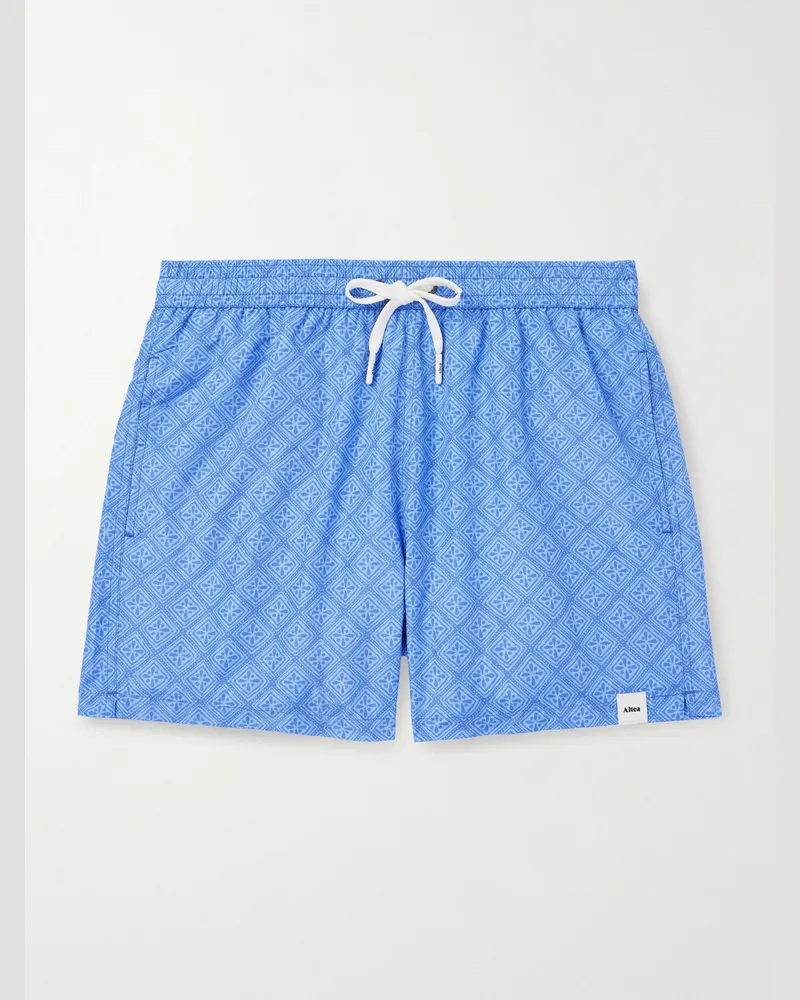 Altea Gerade geschnittene Badeshorts mit Print Blau