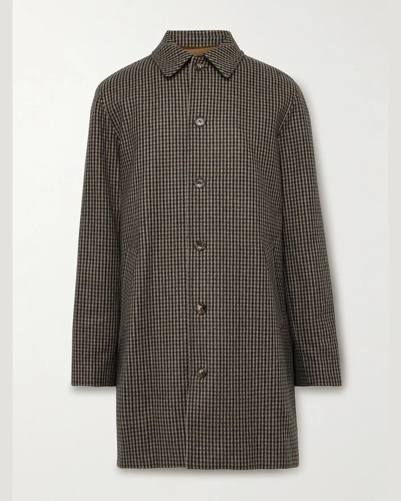 A.P.C. Mac Paul Mantel aus einer Wollmischung mit Hahnentrittmuster Braun