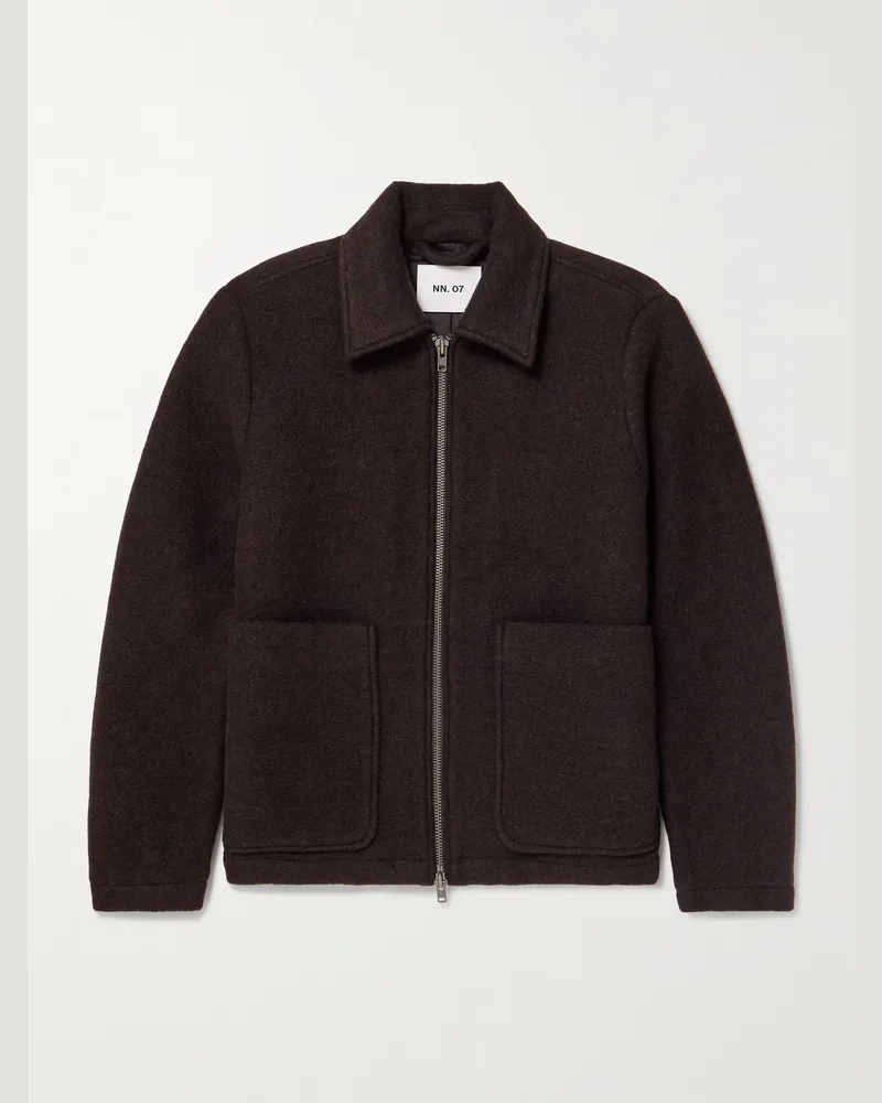 NN 07 Gael 8267 Brushed Wool-Blend Jacket Brown