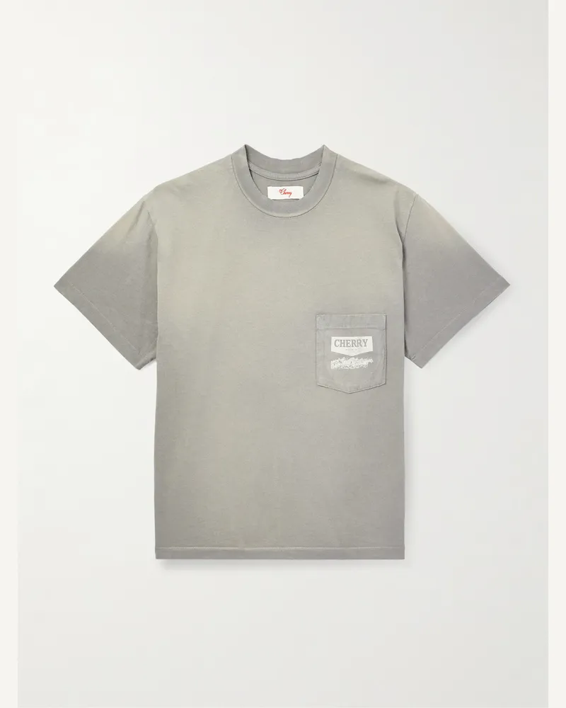 Cherry Los Angeles T-Shirt aus Baumwoll-Jersey mit Logoprint Grau