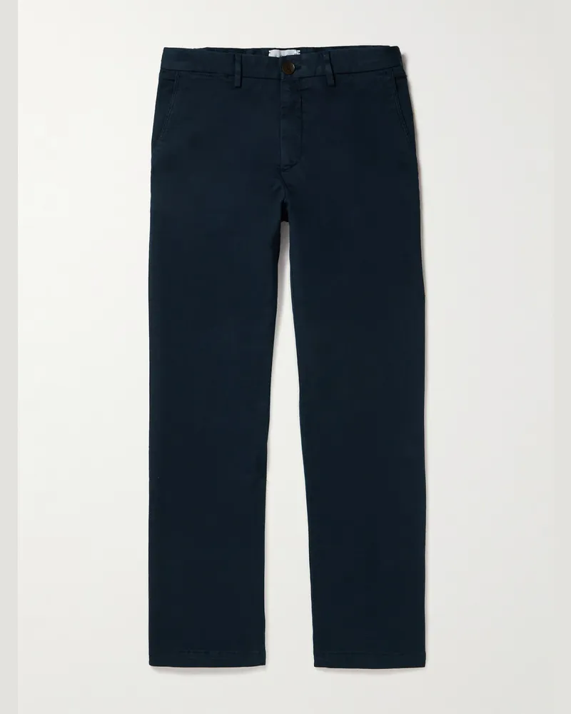 MR P. Samuel Straight-Leg Cotton-Blend Twill Chinos Blue
