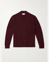 MR P. Cardigan aus Wolle in Rippstrick Rot