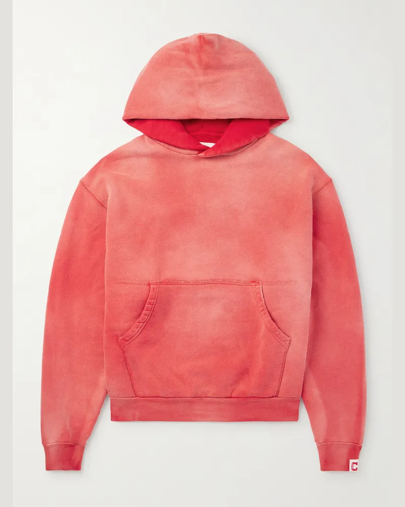 Cherry Los Angeles Horsepower Hoodie aus Baumwoll-Jersey mit Logostickerei in Stückfärbung Rot