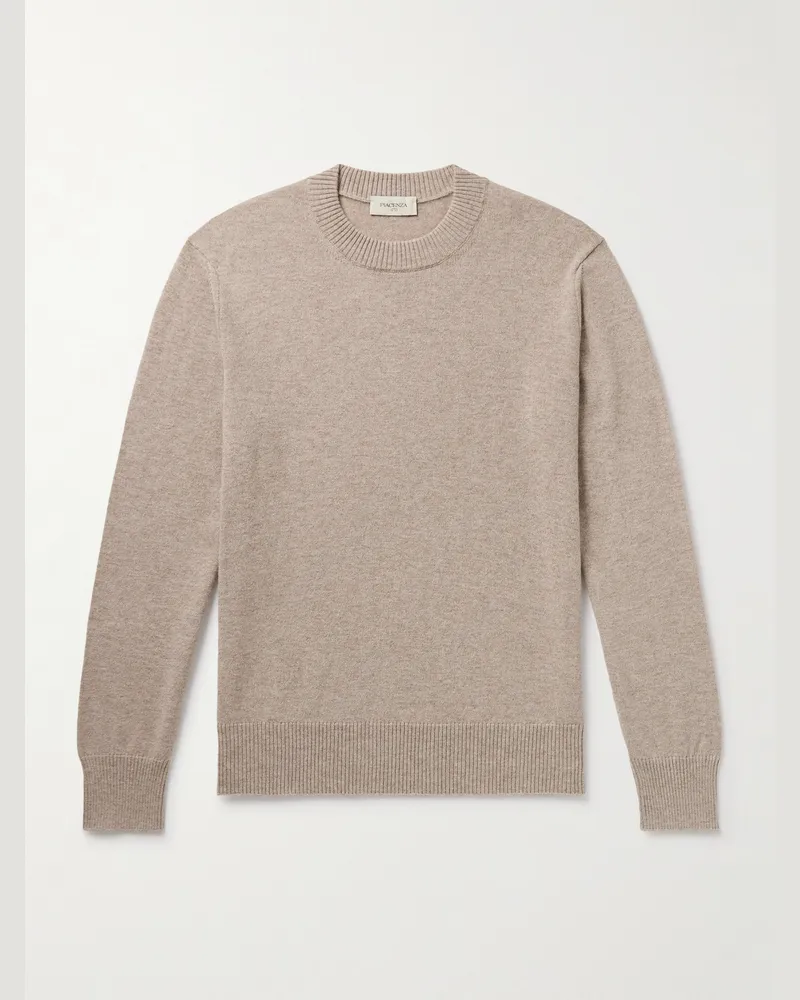 PIACENZA 1733 Schmal geschnittener Pullover aus Kaschmir Neutral