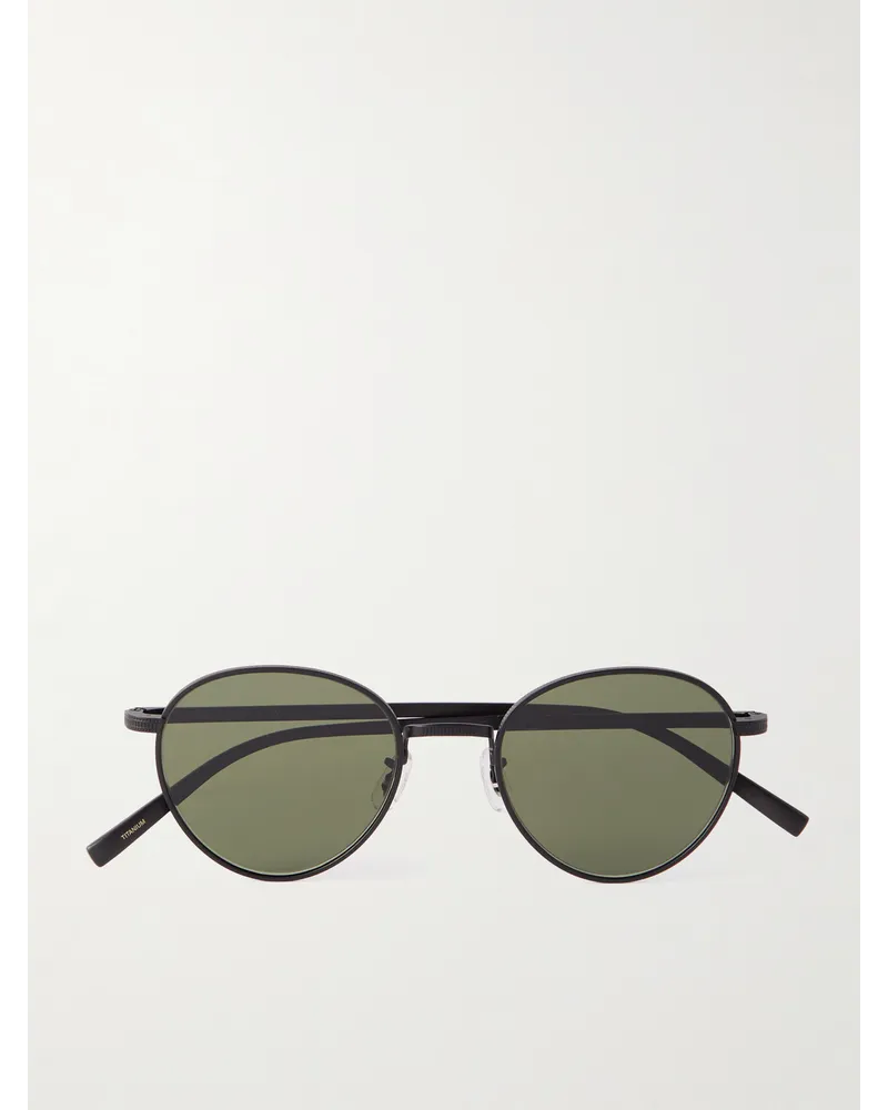 Oliver Peoples Sonnenbrille mit rundem Rahmen aus Titan Schwarz