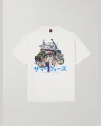 SAINT MXXXXXX Summer Wars + GEEKS RULE T-Shirt aus Baumwoll-Jersey mit Print Weiß