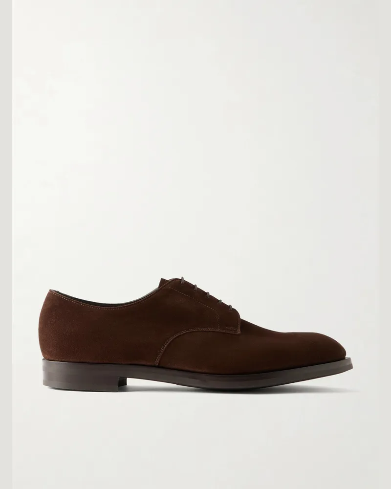 Edward Green Whitworth Suede Derby Shoes Brown