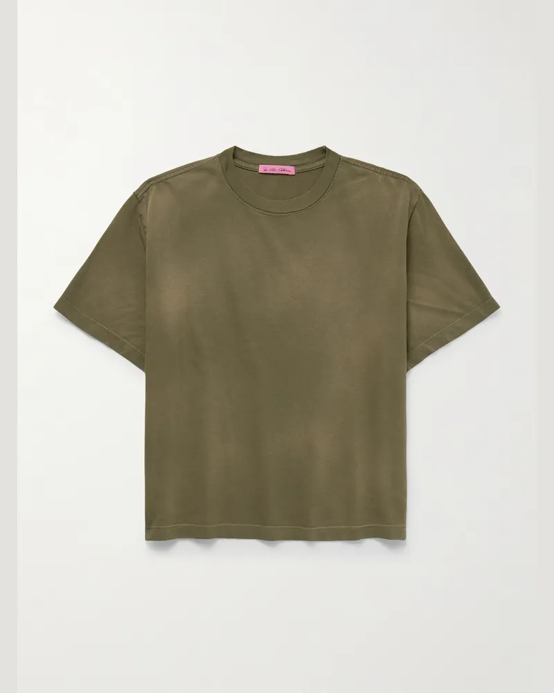 The Elder Statesman T-Shirt aus Jersey aus einer Baumwoll-Kaschmirmischung in sonnengebleichter Optik Grün