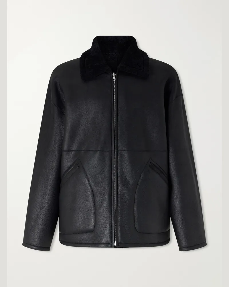 AURALEE Reversible Shearling Jacket Black