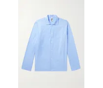 Camp-Collar Organic Cotton-Poplin Pyjama Shirt