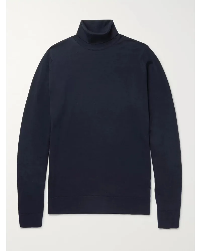 John Smedley Cherwell Rollkragenpullover aus Merinowolle Blau