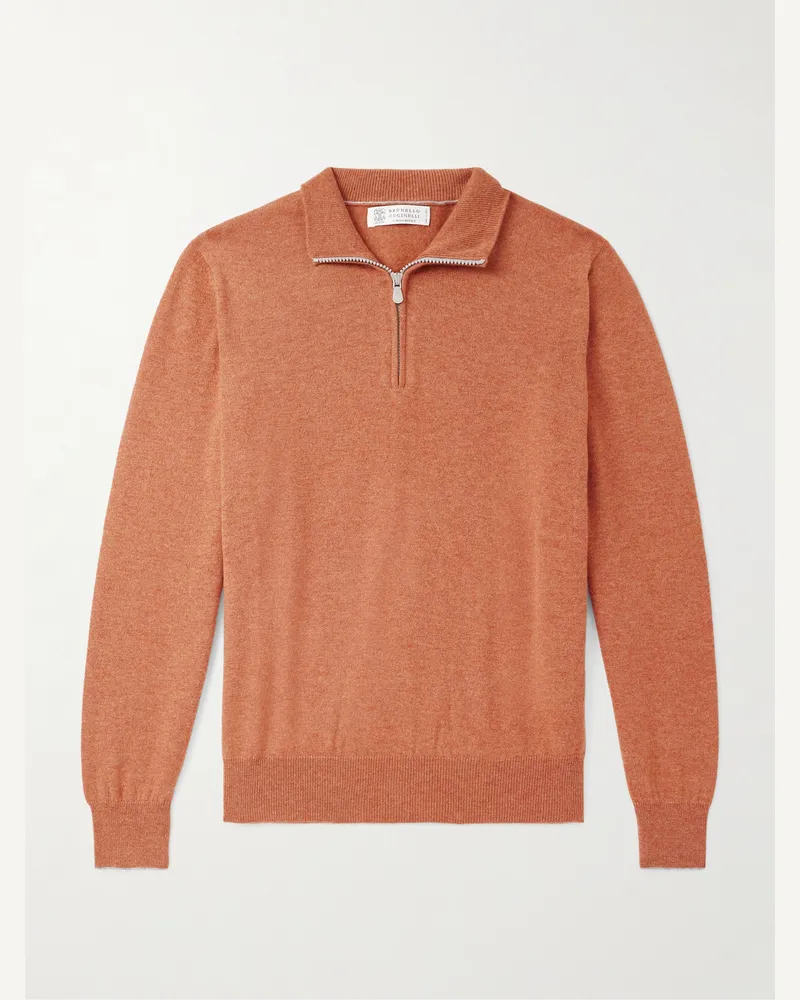 Brunello Cucinelli Troyer aus Kaschmir Orange